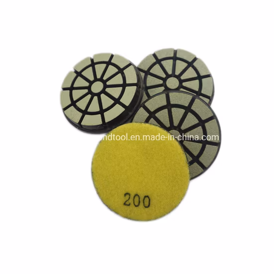 Dischi abrasivi flessibili in ceramica da 3 pollici Tamponi per lucidatura per calcestruzzo di transizione con resina di rame ibrida e legante metallico