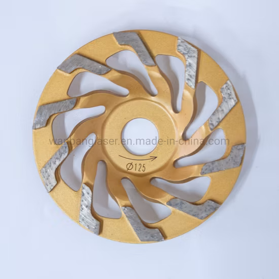Disco diamantato a doppia fila per rettifica di cemento Ruote a tazza diamantate sinterizzate per macinazione di pavimenti Ruote a tazza diamantate per lucidatura per macchine